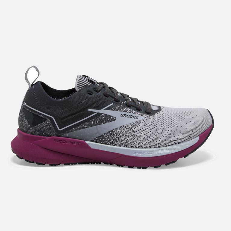 Brooks Ricochet 3 Israel - Women's Lightweight Road Running Shoes - Grey/Lavender Purple/Baton Rouge